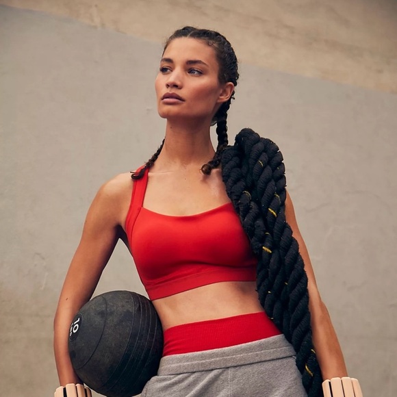 ๐ NWT Free People Movement Make A Move Sports Bra Tango Red Adjustable Straps XS - Picture 7 of 13